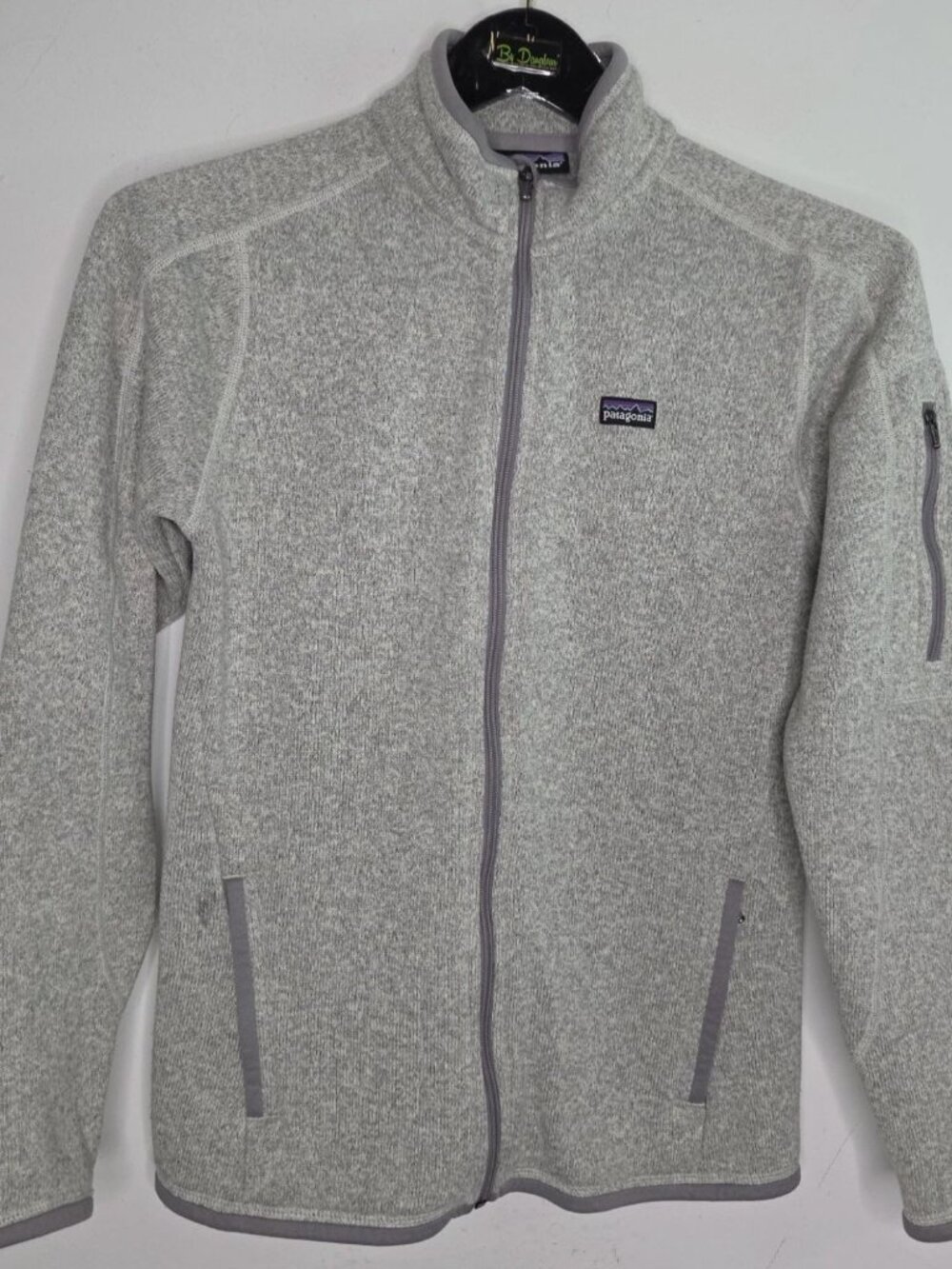 Patagonia Mens Gray Full-Zip Fleece Jacket With Zippered Pockets Large